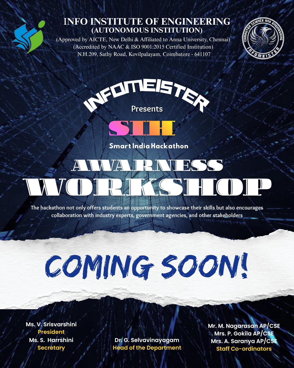 Smart India Hackathon awareness workshop poster